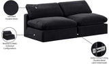 Comfy Black Velvet Modular Sofa 189Black-S78 Meridian Furniture