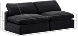 Comfy Black Velvet Modular Sofa 189Black-S78 Meridian Furniture