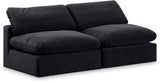 Comfy Black Velvet Modular Sofa 189Black-S78 Meridian Furniture