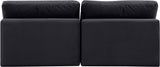 Comfy Black Velvet Modular Sofa 189Black-S78 Meridian Furniture