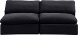 Comfy Black Velvet Modular Sofa 189Black-S78 Meridian Furniture