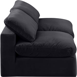 Comfy Black Velvet Modular Sofa 189Black-S78 Meridian Furniture