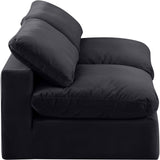 Comfy Black Velvet Modular Sofa 189Black-S78 Meridian Furniture