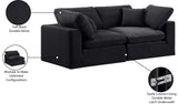 Comfy Black Velvet Modular Sofa 189Black-S80 Meridian Furniture