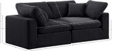 Comfy Black Velvet Modular Sofa 189Black-S80 Meridian Furniture