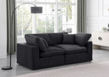 Comfy Black Velvet Modular Sofa 189Black-S80 Meridian Furniture