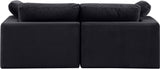 Comfy Black Velvet Modular Sofa 189Black-S80 Meridian Furniture