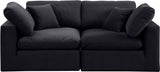 Comfy Black Velvet Modular Sofa 189Black-S80 Meridian Furniture