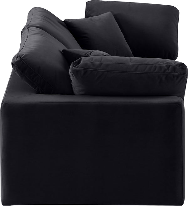 Comfy Black Velvet Modular Sofa 189Black-S80 Meridian Furniture