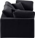 Comfy Black Velvet Modular Sofa 189Black-S80 Meridian Furniture