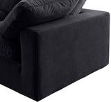 Comfy Black Velvet Modular Sofa 189Black-S80 Meridian Furniture