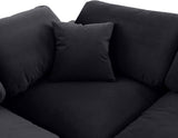 Comfy Black Velvet Modular Sofa 189Black-S80 Meridian Furniture