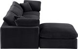 Comfy Black Velvet Modular Sectional 189Black-Sec4A Meridian Furniture