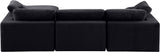 Comfy Black Velvet Modular Sectional 189Black-Sec4A Meridian Furniture