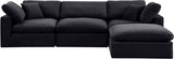 Comfy Black Velvet Modular Sectional 189Black-Sec4A Meridian Furniture