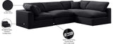 Comfy Black Velvet Modular Sectional 189Black-Sec4B Meridian Furniture