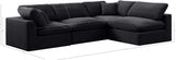 Comfy Black Velvet Modular Sectional 189Black-Sec4B Meridian Furniture