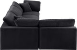 Comfy Black Velvet Modular Sectional 189Black-Sec4B Meridian Furniture