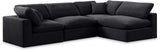 Comfy Black Velvet Modular Sectional 189Black-Sec4B Meridian Furniture