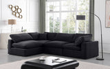 Comfy Black Velvet Modular Sectional 189Black-Sec4B Meridian Furniture