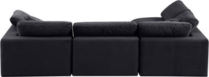 Comfy Black Velvet Modular Sectional 189Black-Sec4B Meridian Furniture