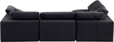 Comfy Black Velvet Modular Sectional 189Black-Sec4B Meridian Furniture