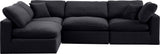 Comfy Black Velvet Modular Sectional 189Black-Sec4B Meridian Furniture