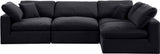 Comfy Black Velvet Modular Sectional 189Black-Sec4B Meridian Furniture