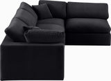 Comfy Black Velvet Modular Sectional 189Black-Sec4B Meridian Furniture