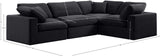 Comfy Black Velvet Modular Sectional 189Black-Sec4C Meridian Furniture