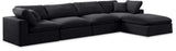 Comfy Black Velvet Modular Sectional 189Black-Sec5A Meridian Furniture