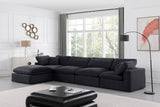 Comfy Black Velvet Modular Sectional 189Black-Sec5A Meridian Furniture