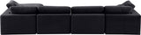 Comfy Black Velvet Modular Sectional 189Black-Sec5A Meridian Furniture