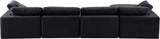 Comfy Black Velvet Modular Sectional 189Black-Sec5A Meridian Furniture