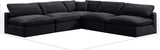 Comfy Black Velvet Modular Sectional 189Black-Sec5B Meridian Furniture