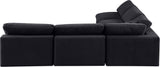 Comfy Black Velvet Modular Sectional 189Black-Sec5B Meridian Furniture