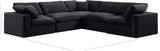 Comfy Black Velvet Modular Sectional 189Black-Sec5C Meridian Furniture