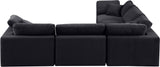 Comfy Black Velvet Modular Sectional 189Black-Sec5C Meridian Furniture