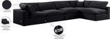 Comfy Black Velvet Modular Sectional 189Black-Sec5D Meridian Furniture