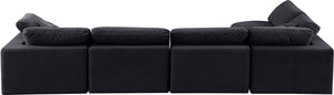 Comfy Black Velvet Modular Sectional 189Black-Sec5D Meridian Furniture