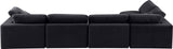 Comfy Black Velvet Modular Sectional 189Black-Sec5D Meridian Furniture