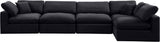 Comfy Black Velvet Modular Sectional 189Black-Sec5D Meridian Furniture