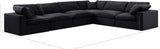 Comfy Black Velvet Modular Sectional 189Black-Sec6A Meridian Furniture