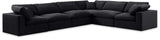 Comfy Black Velvet Modular Sectional 189Black-Sec6A Meridian Furniture