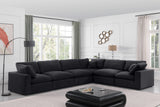 Comfy Black Velvet Modular Sectional 189Black-Sec6A Meridian Furniture