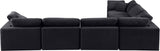 Comfy Black Velvet Modular Sectional 189Black-Sec6A Meridian Furniture