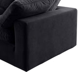 Comfy Black Velvet Modular Sectional 189Black-Sec6A Meridian Furniture