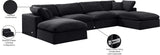 Comfy Black Velvet Modular Sectional 189Black-Sec6B Meridian Furniture