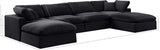 Comfy Black Velvet Modular Sectional 189Black-Sec6B Meridian Furniture