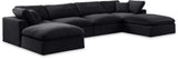 Comfy Black Velvet Modular Sectional 189Black-Sec6B Meridian Furniture